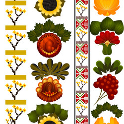 Floral pattern with elements of painting petrikov vector