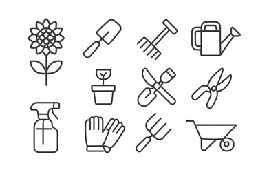 gardening tools and elements for home planting Vector Image