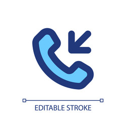 incoming call pixel perfect rgb color ui icon vector image