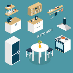 Loft interior isometric set Royalty Free Vector Image