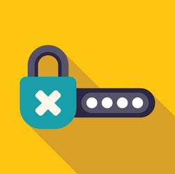 padlock showing wrong password with cross mark vector image
