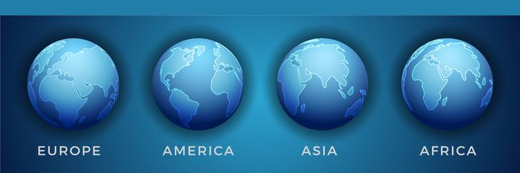 3d world map in different view vector image