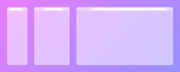 blank transparent web browser window with toolbar vector image