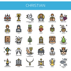 Christian elements thin line and pixel perfect vector