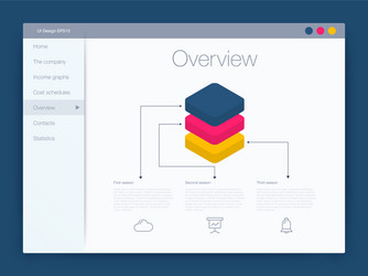 dashboard infographic template with modern ui vector image