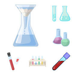 design of flask and laboratory icon set vector