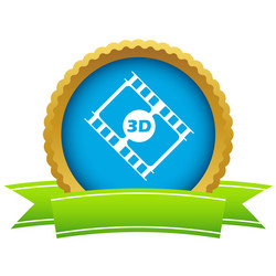 Gold 3d film logo vector