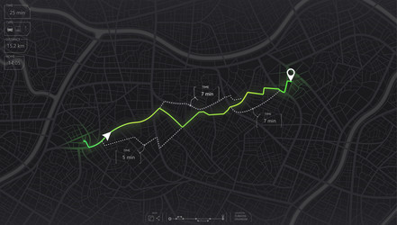 Gps map navigation to own house view from above vector