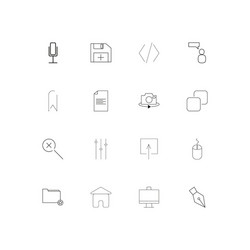 interface simple linear icons set outlined vector image