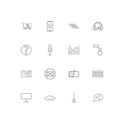 internet of things simple linear icons set vector image