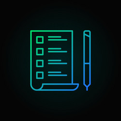 to do list with pen colored icon in thin vector image