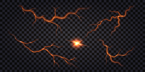 Lightning thunder bolt glowing light effect Vector Image