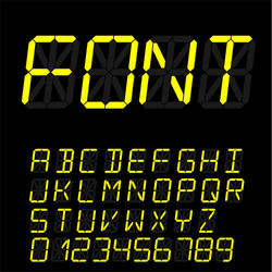 Retro Digital Segment Font vector image