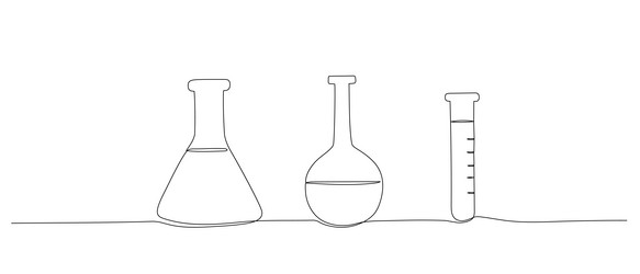 test flask one continuous line hand vector image