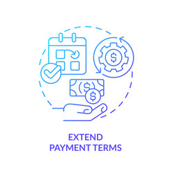 Thin line simple gradient extend payment terms vector