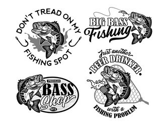 Vintage Bass Fishing Logos Vector Image
