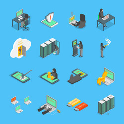 Hacker Icon Set - Security Threats vector image