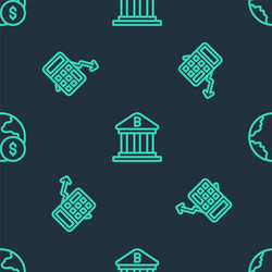 set line bank building calculation of expenses vector image