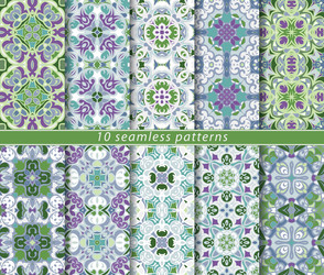 set of ten seamless abstract patterns vector image