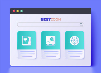 set website with growth graph office folders vector image