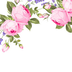 Spring Rose Bouquet with Garland Vector Image