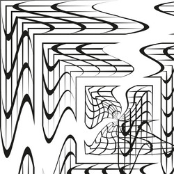 wave portal distorted square shape abstract vector image