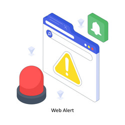 web alert isometric colored eps file vector image