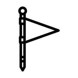 flag red pointer map location line icon vector image