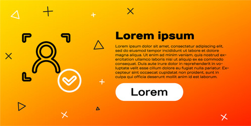line face recognition with check mark icon vector image