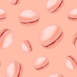 seamless pattern with colorful macaroon cookies vector image