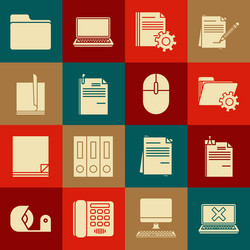 set laptop and cross mark on screen file document vector image