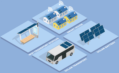 smart city prototype integrating several vector image