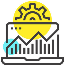system monitoring flat line web icon concept vector image