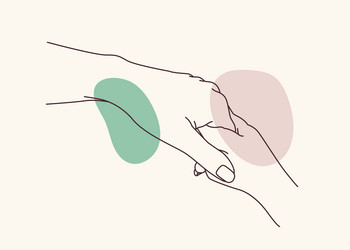two hands touching softly symbolizing connection vector image