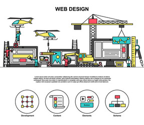 Web Development & Coding Process vector image