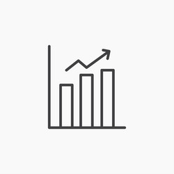 chart histogram icon isolated in black line vector image