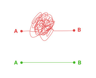 Complex and simple way - scribble line knot vector