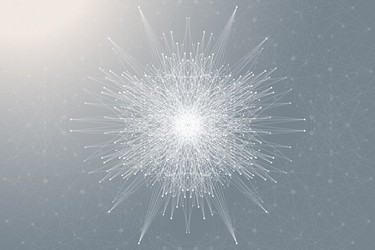 fractal element with connected lines and dots big vector image