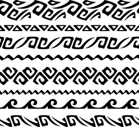 Hand drawn aztec tribal seamless background Vector Image