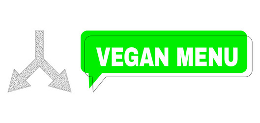 Misplaced vegan menu green text frame and mesh vector