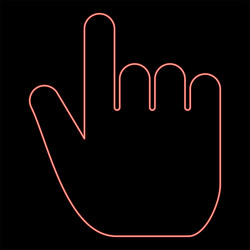 neon hand point select declare index finger vector image