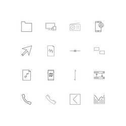 Network and database linear thin icons set vector