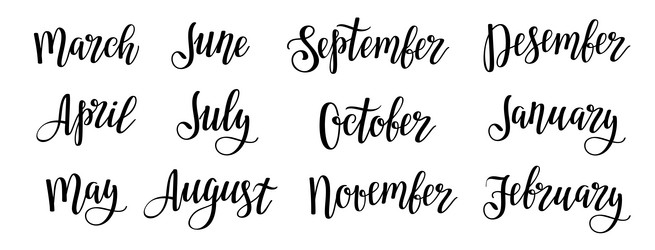 Calligraphy lettering script font a set hand Vector Image