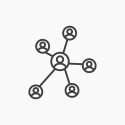 chart network icon isolated in black line vector image