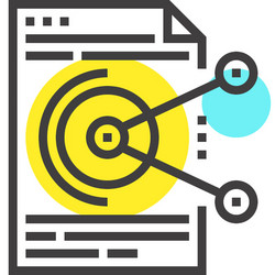 data sharing flat line web icon concept vector image