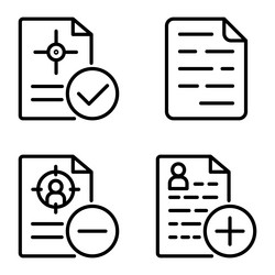 docs1-2 flat icon set isolated on white background vector image
