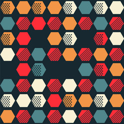 geometric seamless design pattern with hexagons vector image