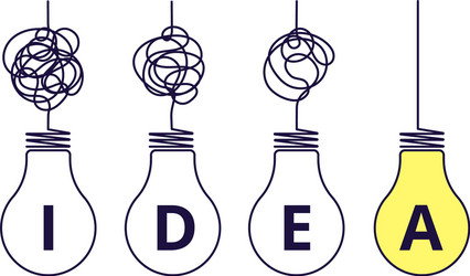 light bulbs idea concept simplify complexity vector image