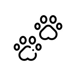 pawprints icon thin linear style design isolated vector image