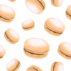 seamless pattern with colorful macaroon cookies vector image